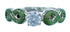 Turquoise Inlay Genuine Sterling Silver Cubic Zirconia Wedding Ring Size 7 LX113195